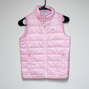 Vineyard Vines Lightweight quilted Pink Vest Girls Childs  Sz M